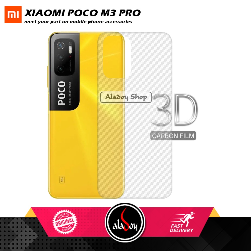 PAKET 3IN1 Anti Gores Blue Matte Anti Glare Xiaomi Poco M3 Pro 5G + Tempered Glass Camera dan Skin Carbon