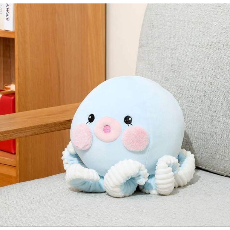 Boneka Gurita - MINISO Ocean Series 3.0 9in. Light Blue Octopus Plush
