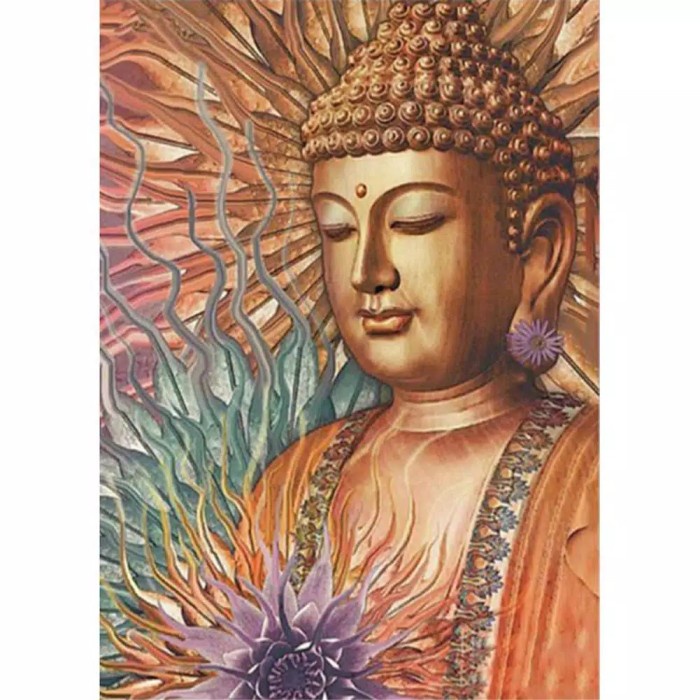 5D DIAMOND PAINTING, FULL DRILL, 30X40, BUDDHA SHINE, READY STOCK