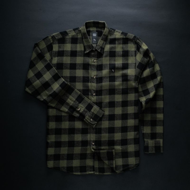 STHIRA | KEMEJA DUMBLE LONG ARMY SIXPAX | KEMEJA KASUAL | OUTER  | KEMEJA KOTAK KOTA | FLANEL
