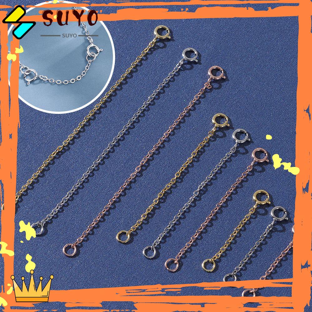 Suyo Extender Safety Chain Extender Temuan &amp; Komponen Perhiasan Emas Perak Tahan Lama DIY