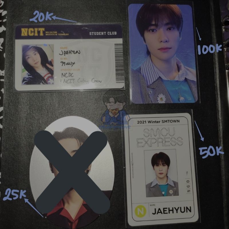 [PC PHOTOCARD JAEHYUN NCT OFFICIAL]  id card md ncit jaehyun, pc jaehyun smcu night ver