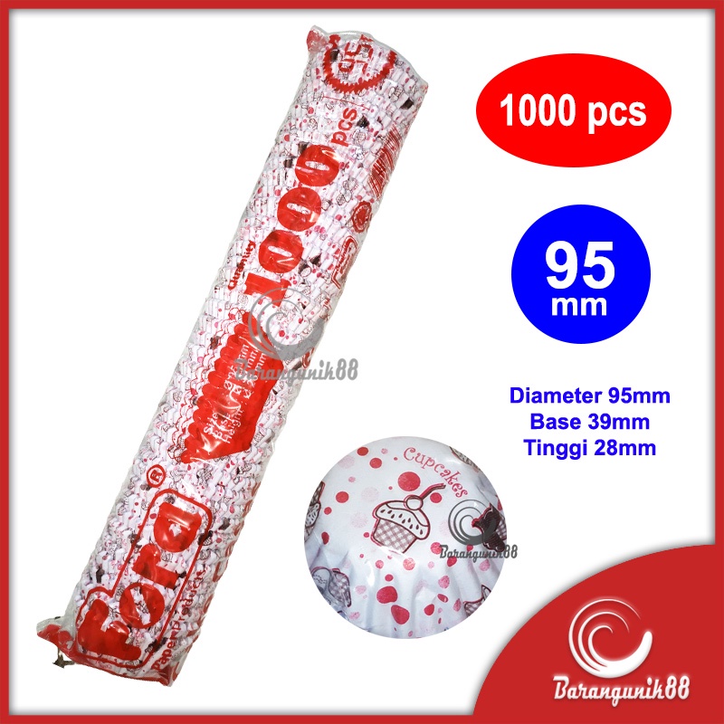 Kertas Bolu Kukus Fora Motif 95mm 1000 Lembar Cake Case Cup Cake Food Grade