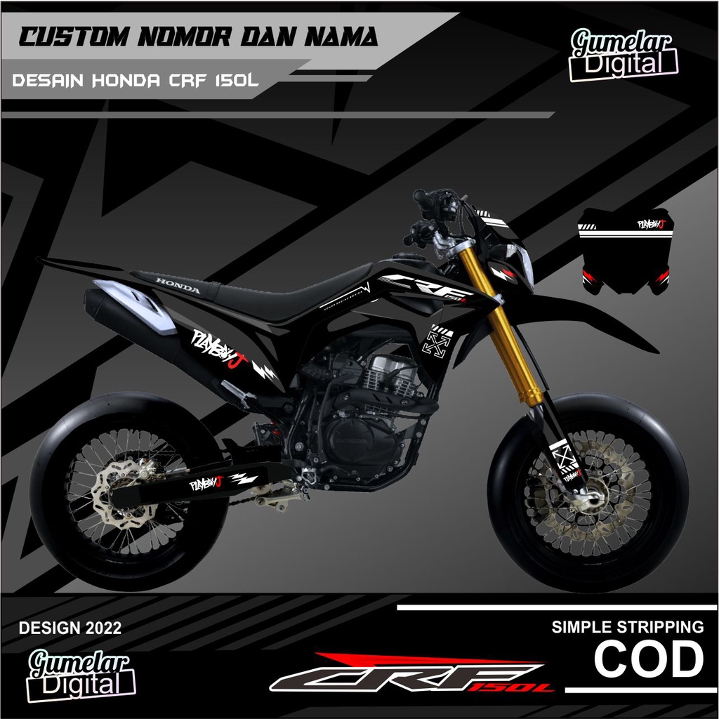DECAL CRF 150L FULL BODY SUPERMOTO GLOSSY DOFF SIMPEL 02