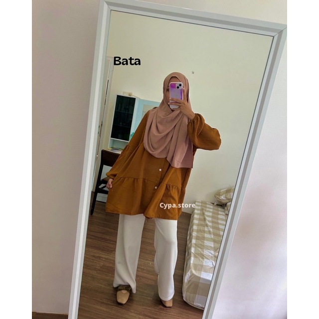 Arumi crinkle tunik atasan baju wanita murah lengan panjang
