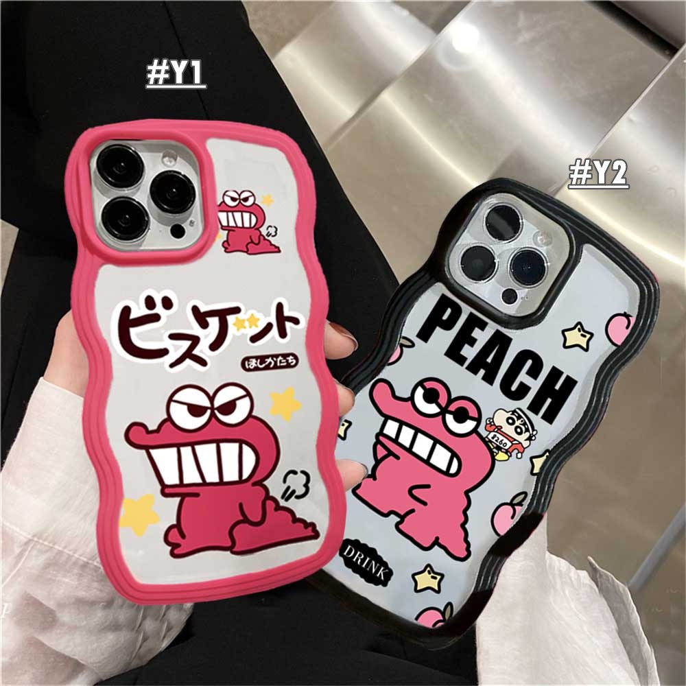 Realme 10 Realme C33 C35 C31 C30 Realme 9i 6i 5s 5i 7i C15 C12 C25 Realme C21Y C25Y C11 2021 C20 C3 C1 Couple Case Fuuny Peach Crocodile Wavy Edge Shockproof TPU Soft Cover RIXUAN