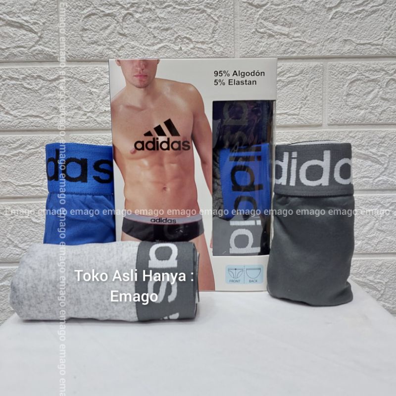 Emago - Celana Dalam Pria Adidas Celana Dalam sempak 1 Box Isi 3 Pcs