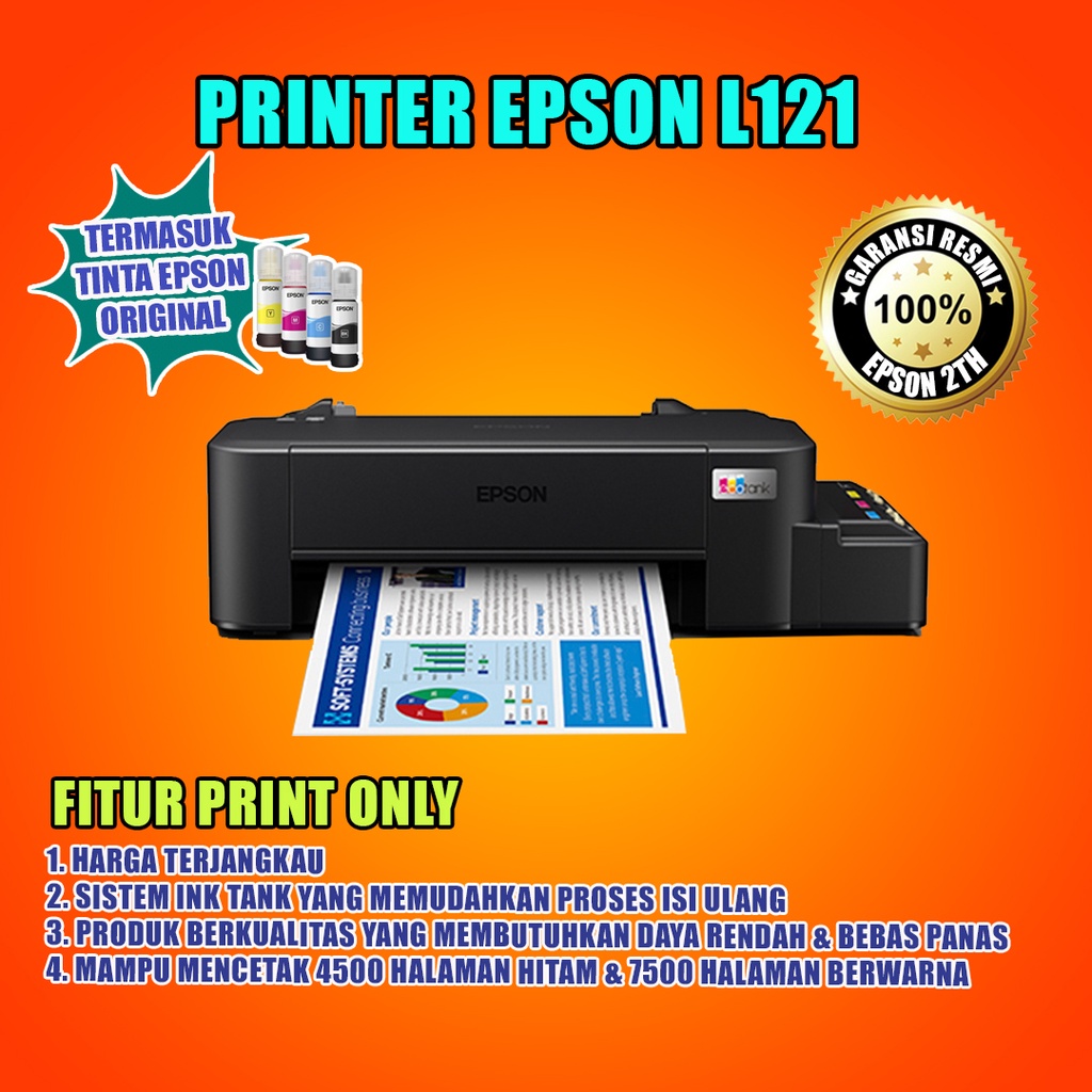 Jual Epson L121 Print Only Inktank L series Shopee Indonesia
