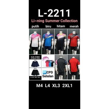 jersey kaos badminton lining import l2211