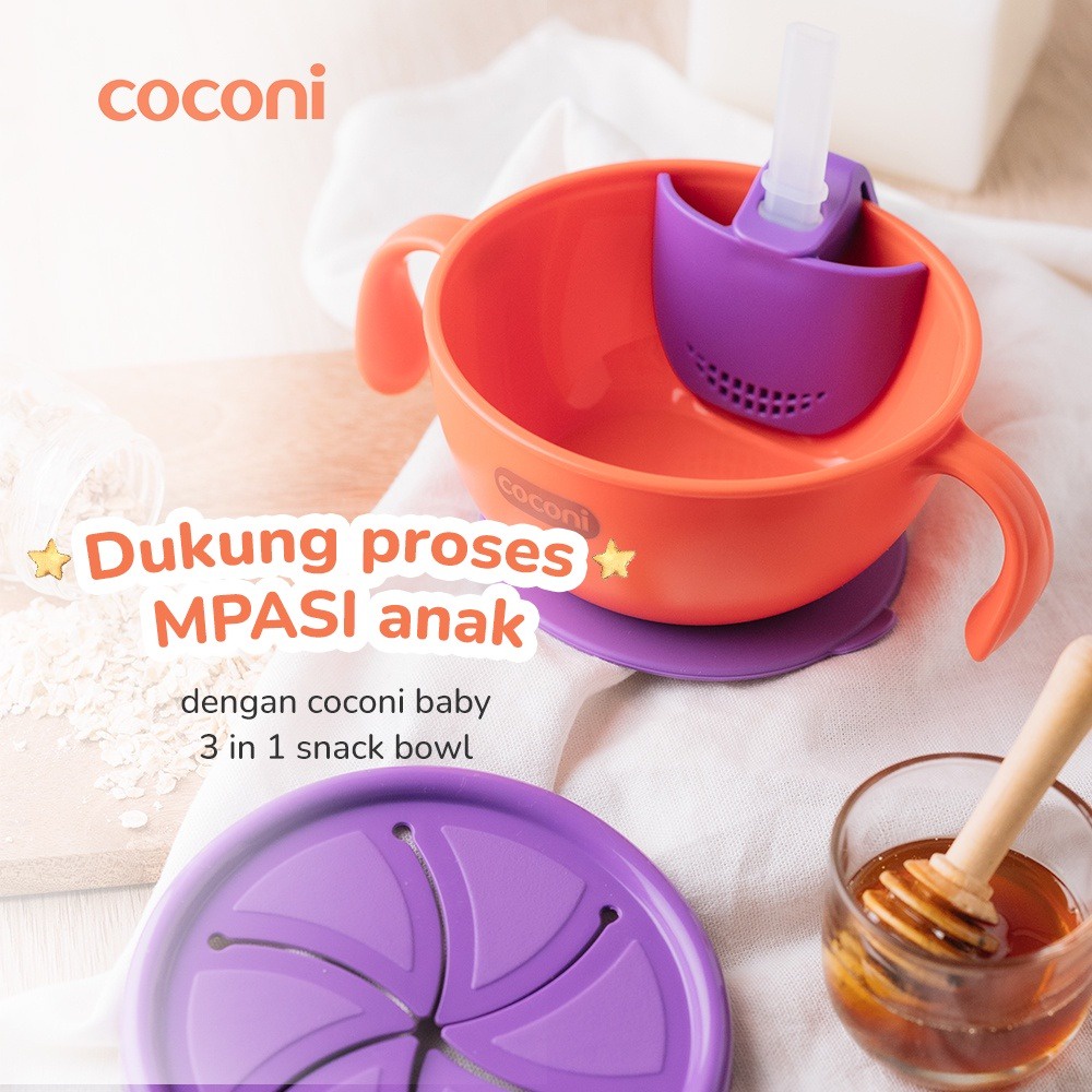 Coconi Multifunctional 3in1 Snack Bowl - Tempat Makan Multifungsi