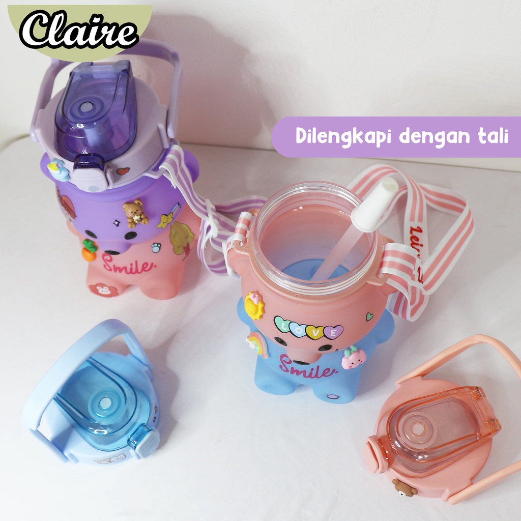 BOTOL MINUM BONEKA VIRAL MURAH WARNA 1.5 LITER dan 1.1 Liter 2D &amp; 3D STICKER