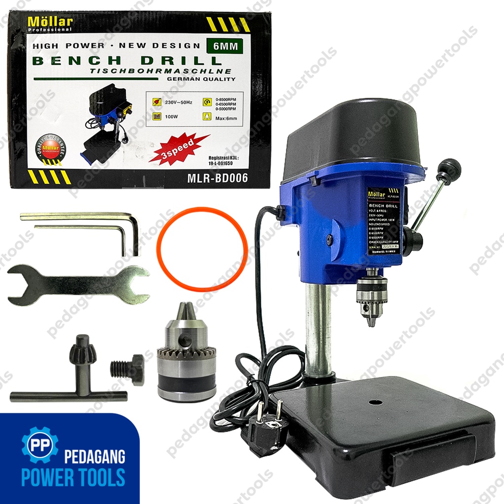 MOLLAR BD006 MESIN BOR DUDUK 6 MM LISTRIK BOR MINI BENCH DRILL 6MM