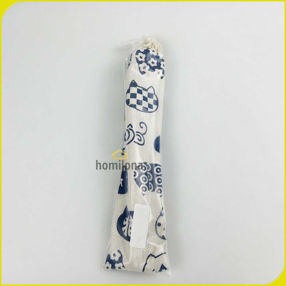 Tofok Cutlery Set Perlengkapan Makan Sendok Garpu Kitty Cloth Bag - T5