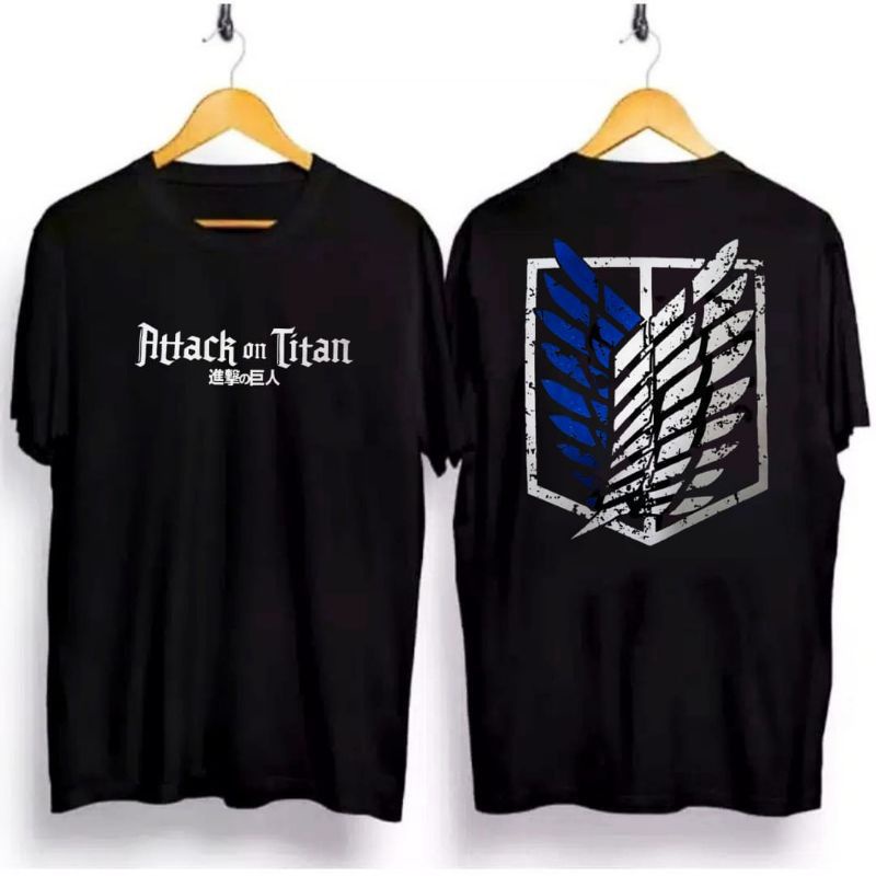 KAOS PRIA WANITA/KAOS KEREN/KAOS MURAH/-ATTACK HITAM