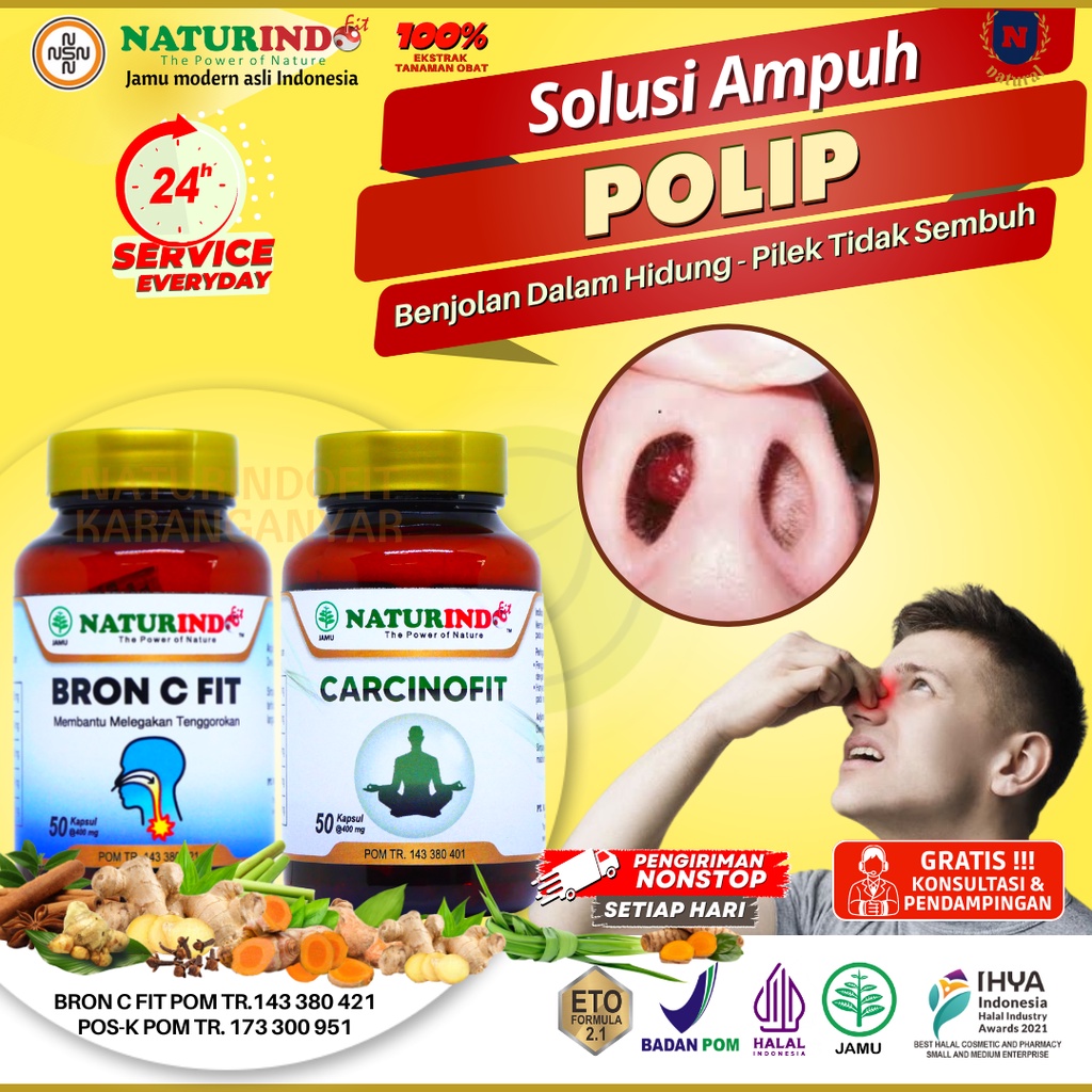 Obat Polip Hidung Sinusitis Sinus Retensi Mukokel Hidung Mampet Tersumbat Benjolan Bengkak Carcinofit Bron C Fit