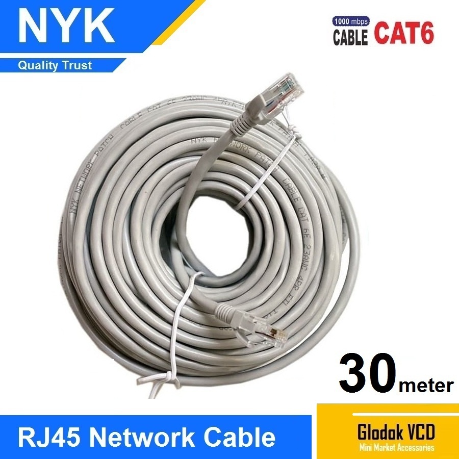 NYK Kabel Lan UTP Cat6E 30M Internet Ethernet Cable