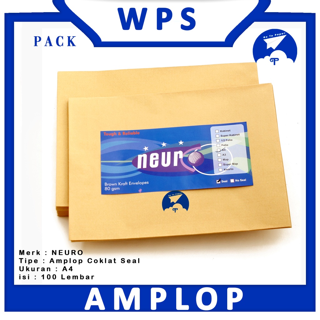 

NEURO - Amplop Cokelat Polos Ukuran A4 80gsm Seal - Pack