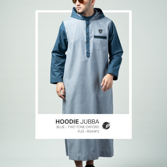 {FamilyStore} Jubah Samase  Jubah Hoodie Lengan Panjang - Blue Limited