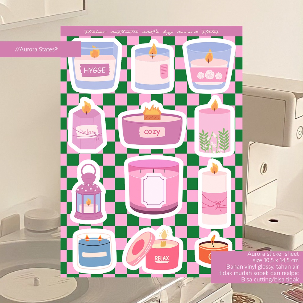 

Candle Sticker aesthetic candle lilin
