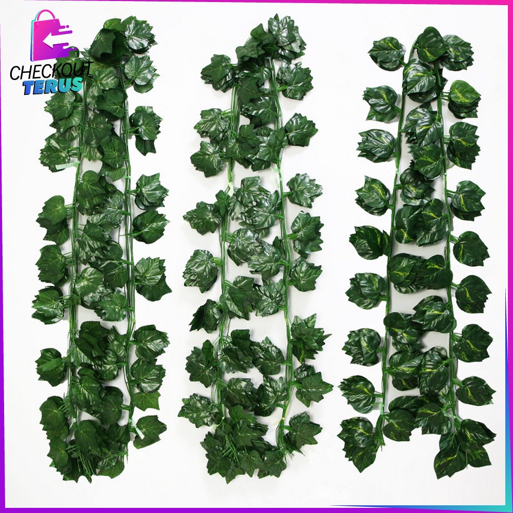CT C743 Daun Rambat Plastik Daun Maple Tanaman Artificial Juntai Gantung Rumput Hiasan Dekorasi Ruangan Pesta Wedding Cafe