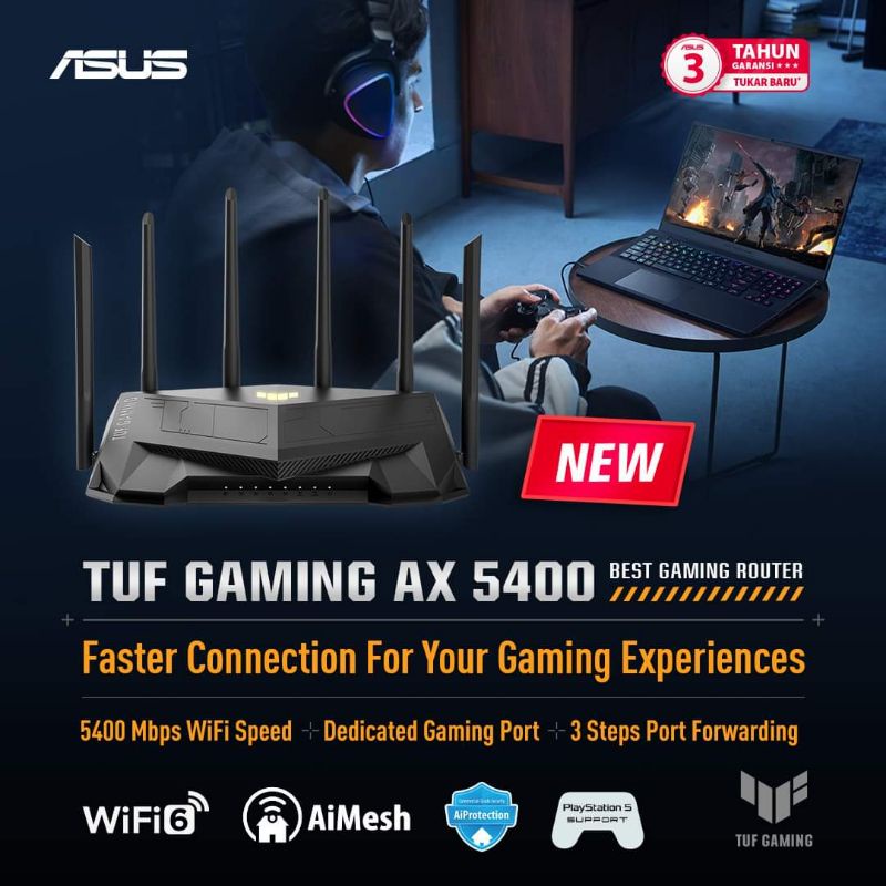 ASUS TUF GAMING WIFI 6 AX5400 WIRELESS ROUTER