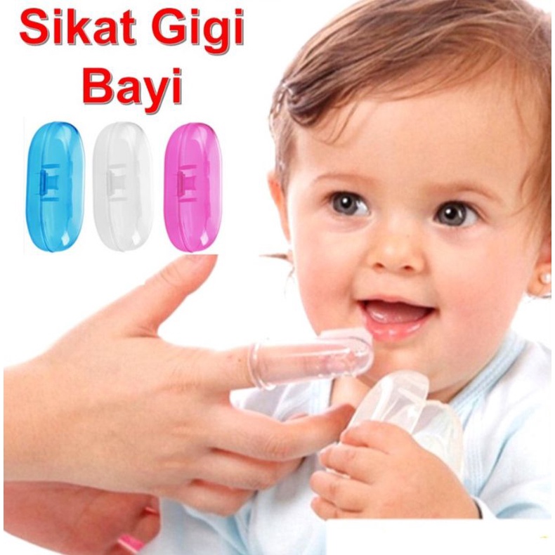 Sikat Gigi Bayi Finger Tooth Import Brush Pembersih Mulut Baby Anak Bahan Silikon