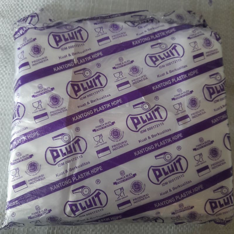 KANTONG PLASTIK KRESEK MURAH PUTIH BENING UK 24 x 40 TEBAL 02 PLUIT