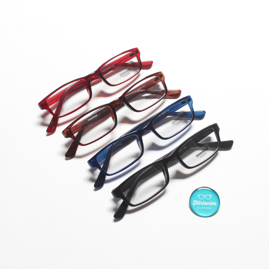 Frame Kacamata Kotak Kecil 6183 (Normal s/d -16.00) Lensa Tipis / Standar (Photocromic / Murni / Blu