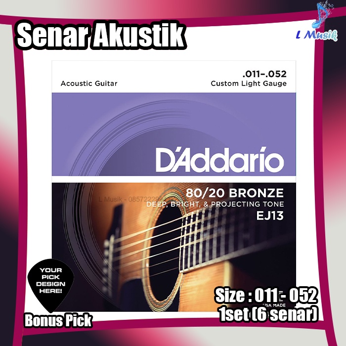 EJ series ORIGINAL SENAR GITAR D ADDARIO AKUSTIK BRONZE-ACOUSTIC GUITAR STRINGS