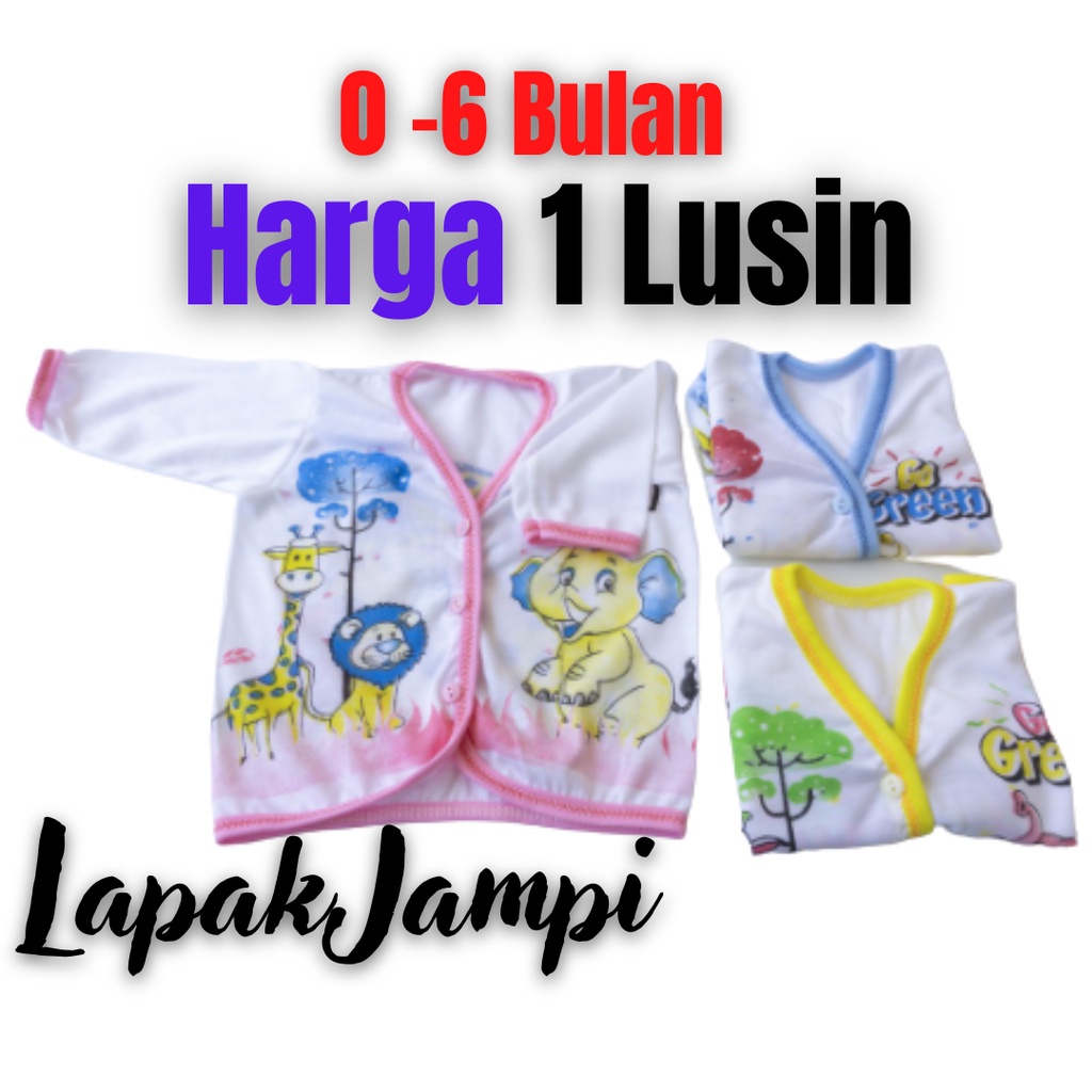 Baju Bayi Lengan Panjang 0 6 Bulan Lusinan Kaos Atasan Bayi Laki Laki Perempuan Newborn SNI 1 Lusin
