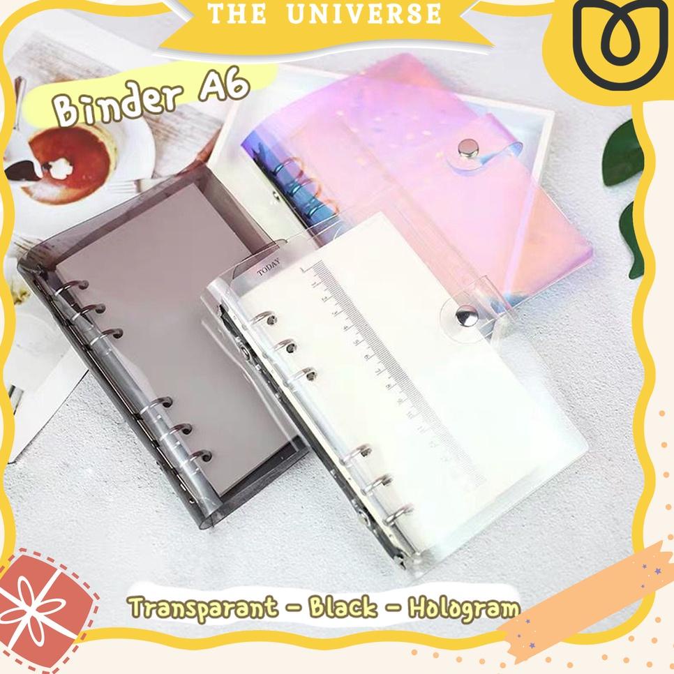 

Product[V64H]❤| [THE UNIVERSE] Buku Binder A6 6 Ring Transparan Binder Cover Notebook Binder Hologram - ST005 terviral