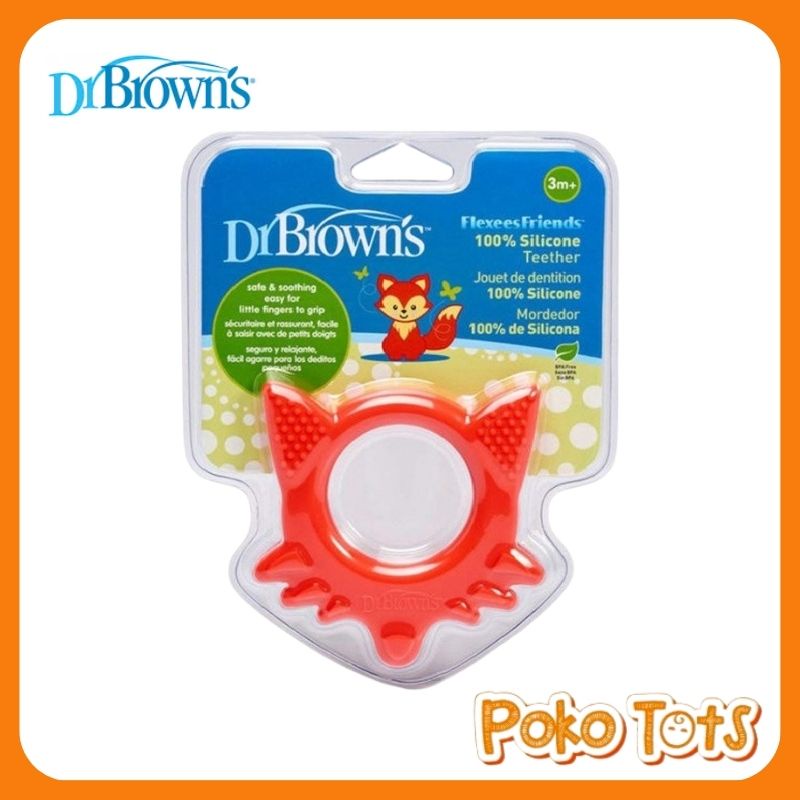 Dr. Brown's Flexees Friends Fox Silicone Teether 3m+ Dr Browns