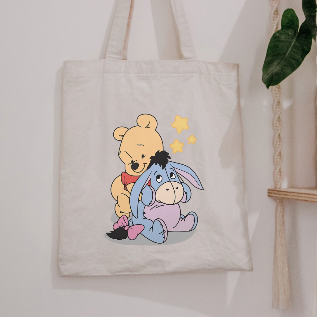 KHOSE ToteBag Wanita Kanvas Di$ney Karakter Lucu / Goodie Bag Korea