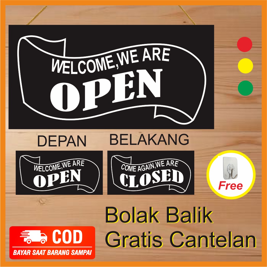 

open close papan bolak balik