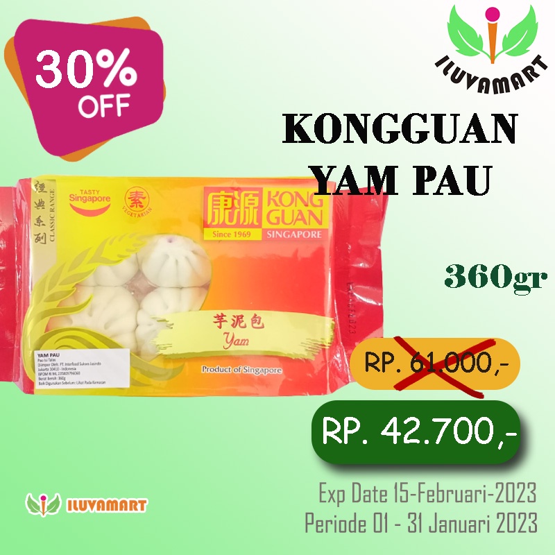 Jual Kong Guan Yam Pau Taro 360gr / Pau isi Ubi Talas Vegetarian Bakpau