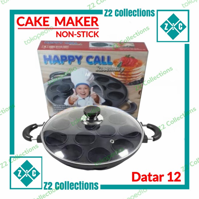 Cetku Cetakan Kue Hc 12 Lubang Datar Dorayaki Martabak Mini