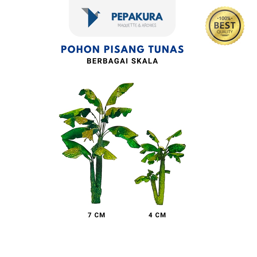 Pohon Pisang Maket/Miniatur Tinggi 4 7 cm (Skala 1:100 1:200) - Bahan Maket - Tanaman Artifisial Mak