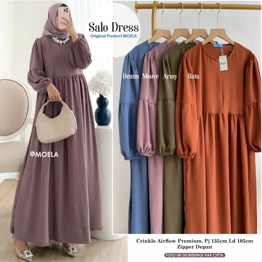 SALO DRESS / DRESS MAXI PREMIUM CRINKLE AIRFLOW