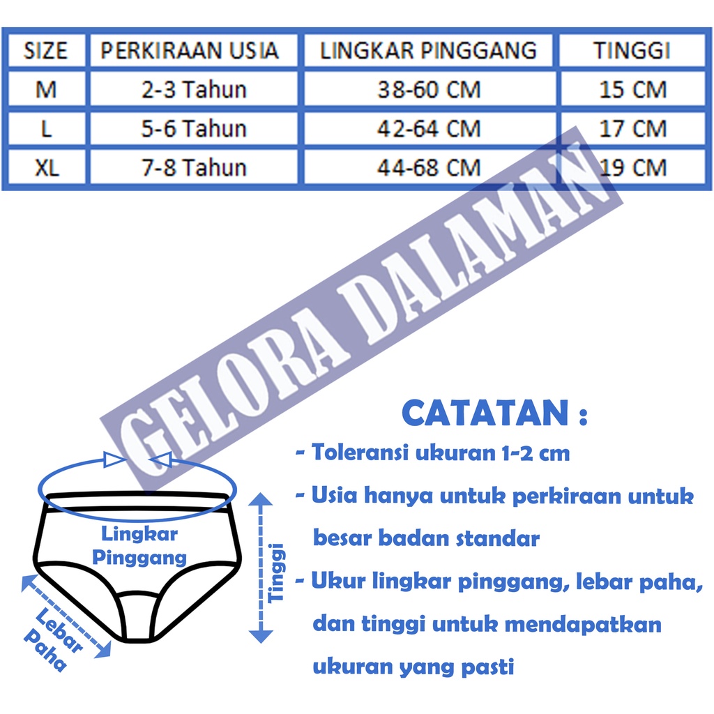 6 Pcs Celana Dalam Anak Perempuan Pakaian Dalam Anak