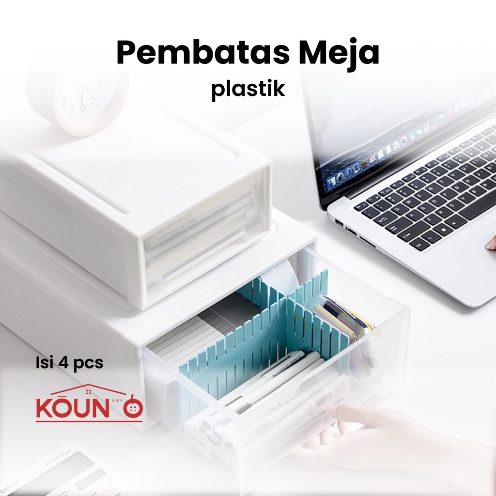 Partisi Pembatas Laci Plastik Isi 4 DIY Drawer Partition Divider