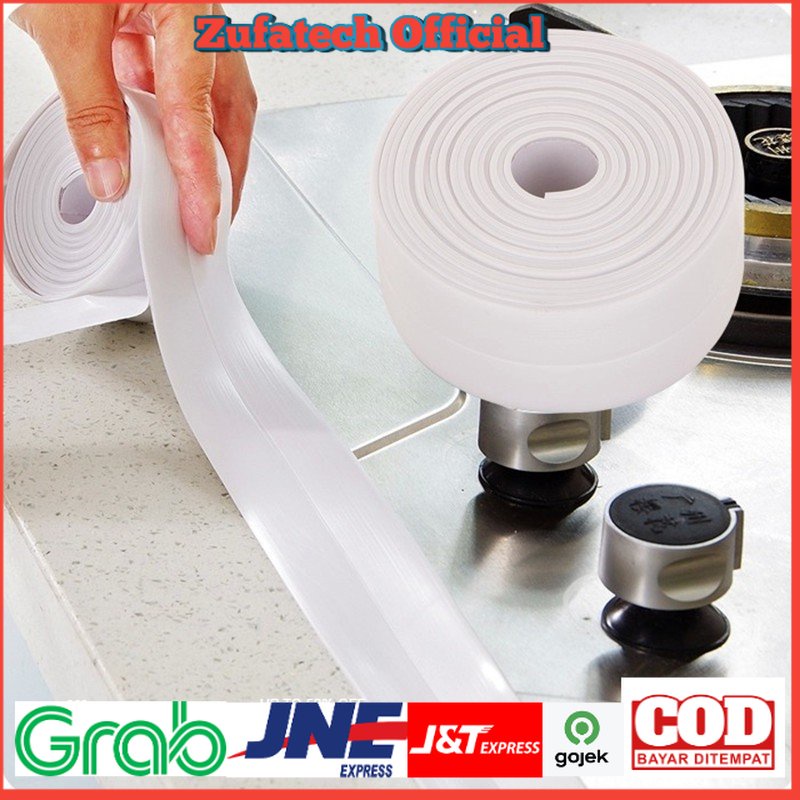 Sticker Adhesive PVC Penyerap Air untuk Wastafel Dapur 3.7CM x 3.2M  - White