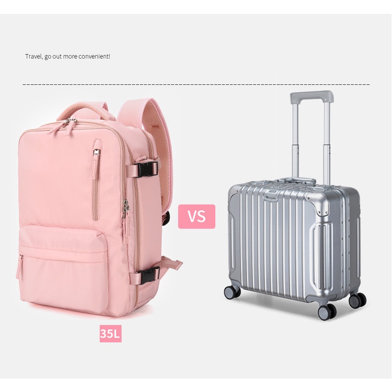 SmallLee Ransel Perjalanan Tahan Air Ransel Laptop Multifungsi Tas Bagasi Luar Ruangan Untuk Unisex