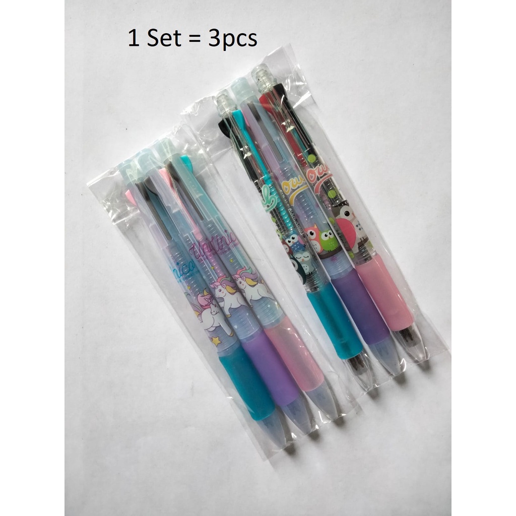 3pcs Pena Pulpen Pen Multi Isi 3 in 1 OSM-ST0195