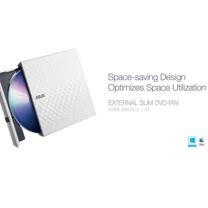Stok Terbatas DVD EXTERNAL SLIM ASUS 08D2S-U DVD RW EKSTERNAL ASUS OPTICAL DRIVE