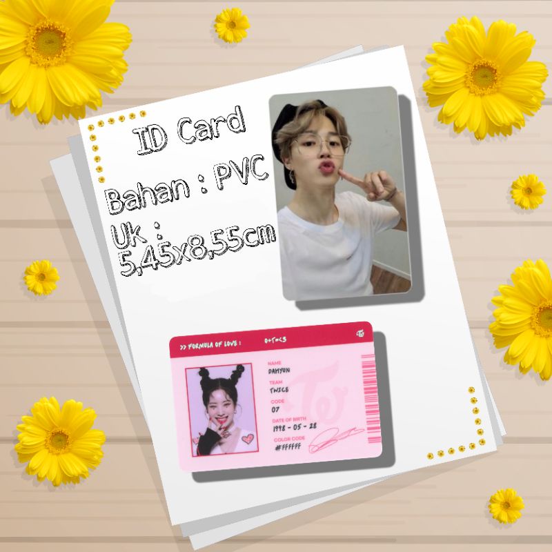 Pvc Photocard ktp Kartu Card Hologram Glitter Id kpop