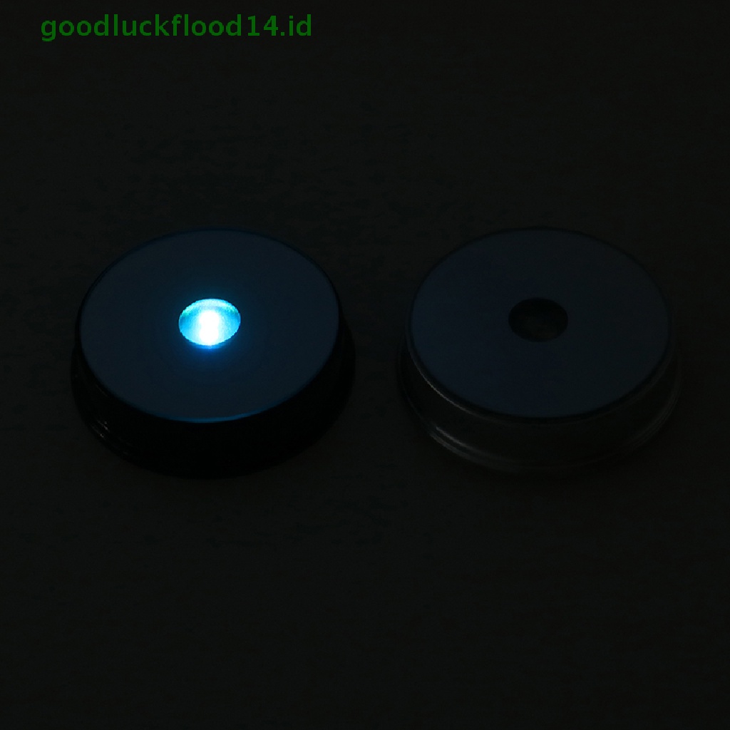 [GOOGFOUR] 7warna Lampu LED Dasar Plastik Stand Bulat Untuk Botol Kaca Dekorasi Kristal [TOP]