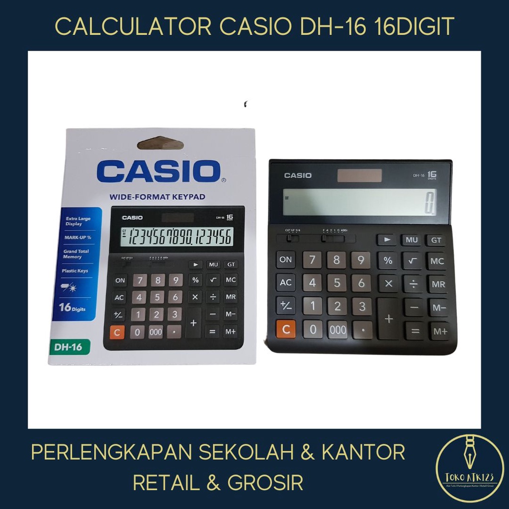 Calculator / Kalkulator Merk Casio DH-16 Extra Large Display 16 Digit