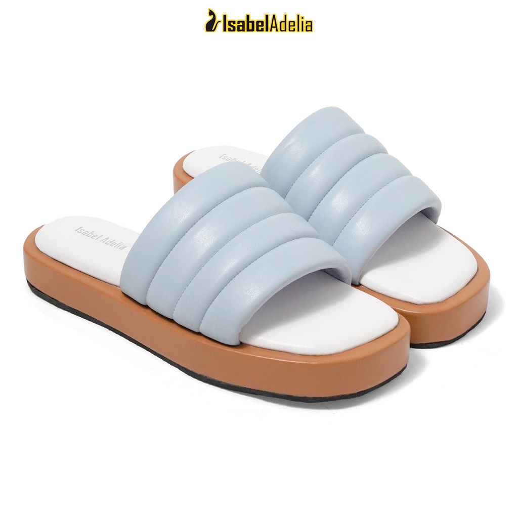 Isabel Adelia Sendal ALTO Sandal Slop Wanita Hitam Putih Fuschia Biru