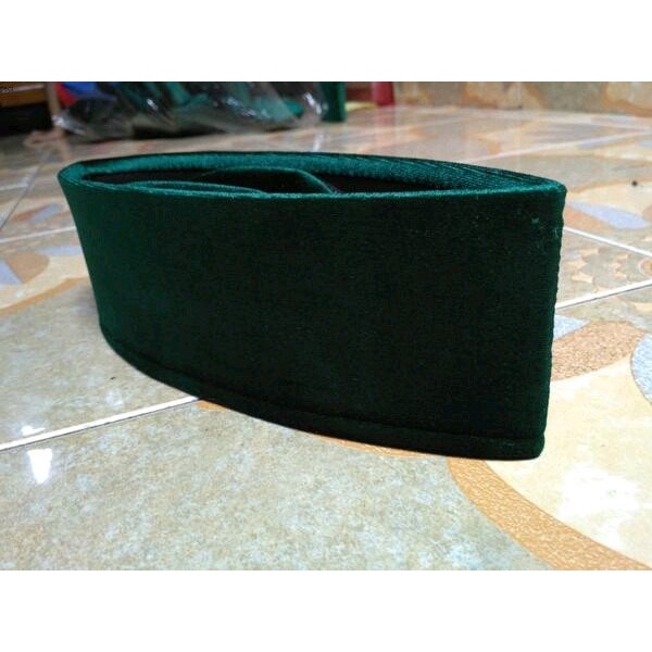 Peci betawi bludru hijau