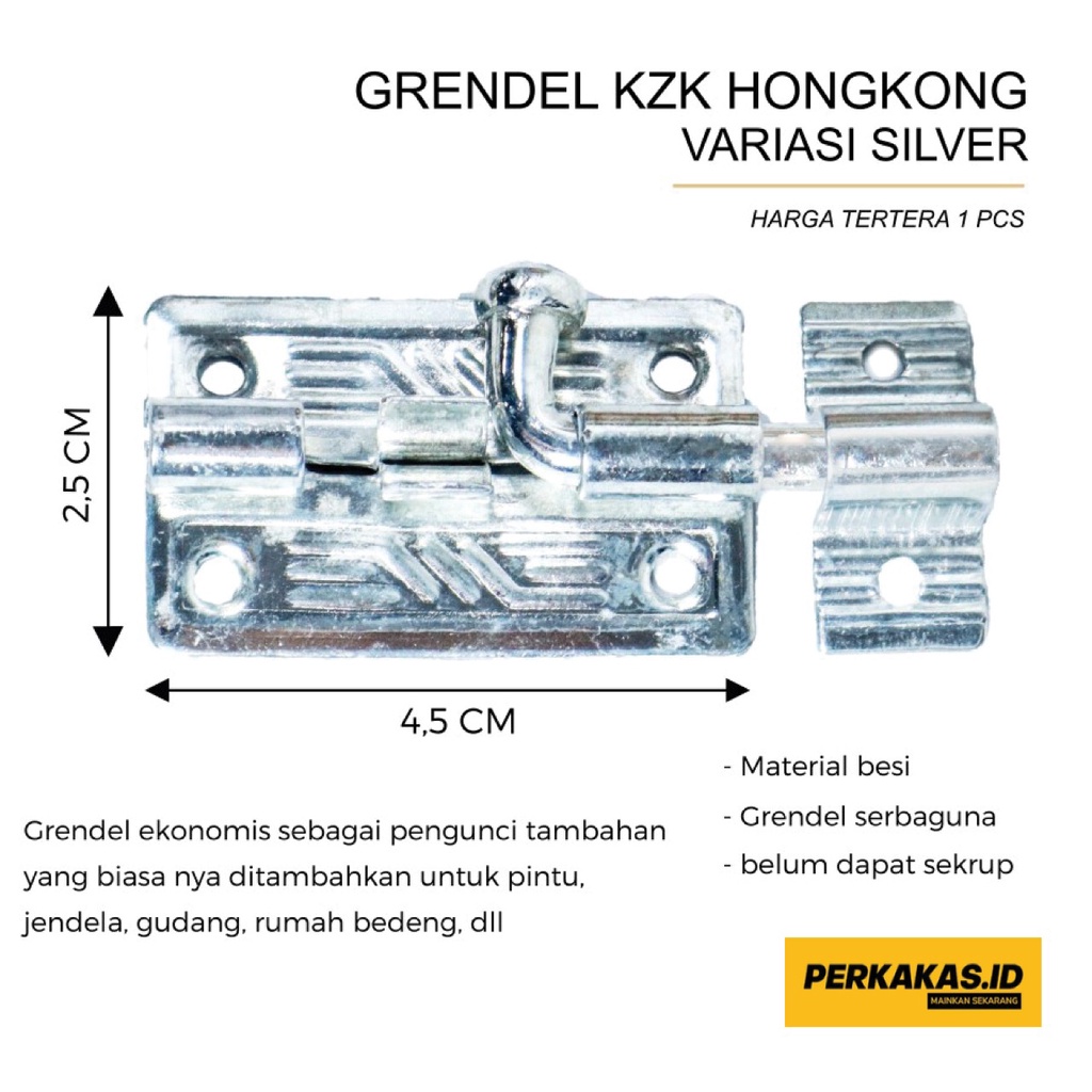 Grendel Pintu Jendela Kunci Rumah 6cm KZK